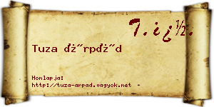 Tuza Árpád névjegykártya